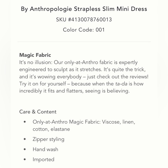 Anthropologie Strapless Mini Bodycon Dress (Size Medium) - Picture 8 of 8
